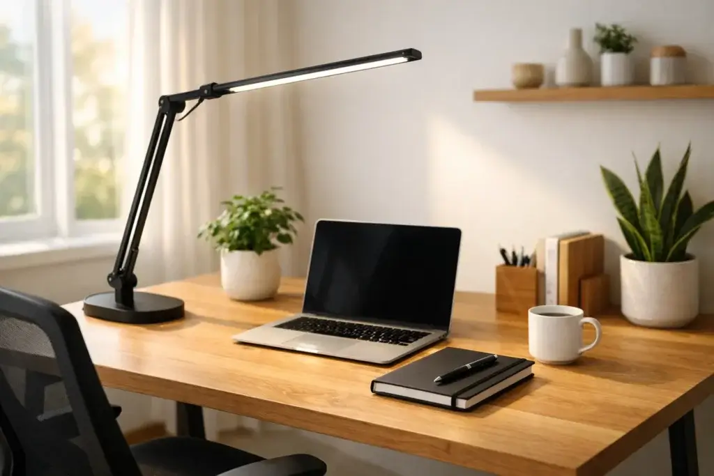 bureaulamp op een modern bureau